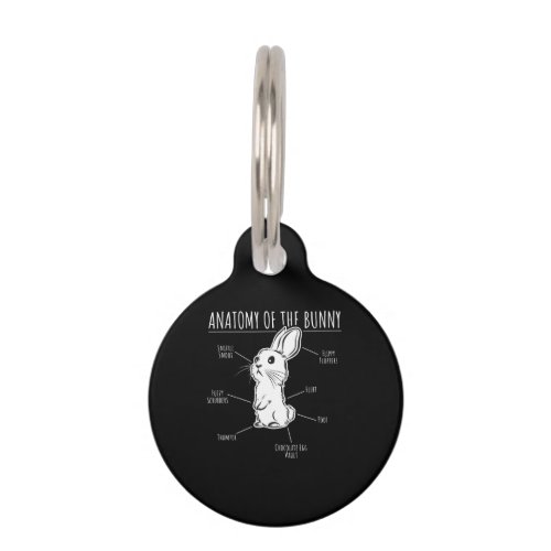 Rabbit Gift Anatomy Of Bunny Cute Rabbit Pet Love Pet ID Tag