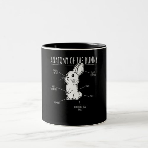 Rabbit Gift Anatomy Of Bunny Cute Rabbit Pet Love Two_Tone Coffee Mug