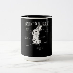 Rabbit Gift  Anatomy Of Bunny Cute Rabbit Pet Love Two-Tone Coffee Mug