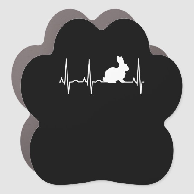 Rabbit Gift | Bunny Heartbeat Bunny Lovers Car Magnet (Front)