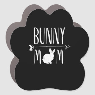 Rabbit Gift Bunny Mom Funny White Rabbit Gift Car Magnet