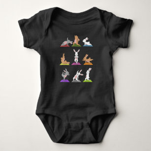 Rabbit Gift   Bunny Yoga In Yoga Poses Sports Baby Bodysuit