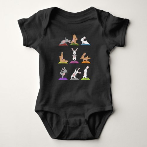 Rabbit Gift  Bunny Yoga In Yoga Poses Sports Baby Bodysuit