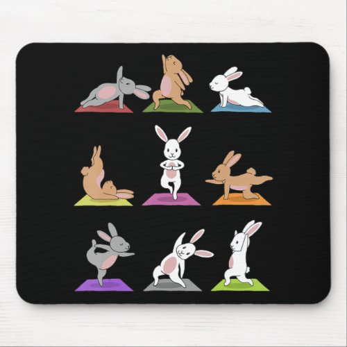 Rabbit Gift  Bunny Yoga In Yoga Poses Sports Mouse Pad
