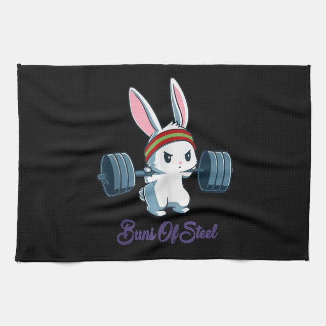 Rabbit Gift | Rabbit Lover Gym Workout Kitchen Towel (Horizontal)
