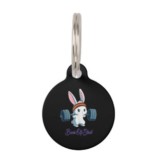 Rabbit Gift Rabbit Lover Gym Workout Pet ID Tag