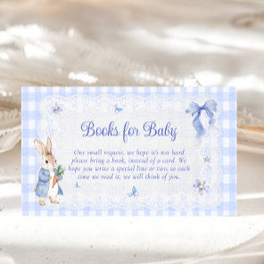 Rabbit Gingham Bunny Baby Shower Books for Baby Enclosure Card