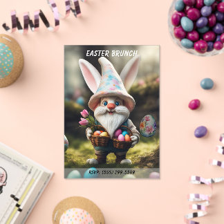 Rabbit Gnome Egg Basket Easter Brunch Acrylic Invitations