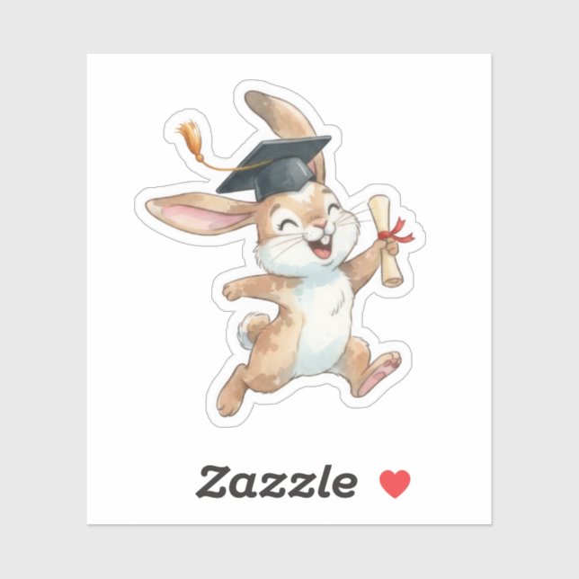 Rabbit Graduation Sticker (Sheet)