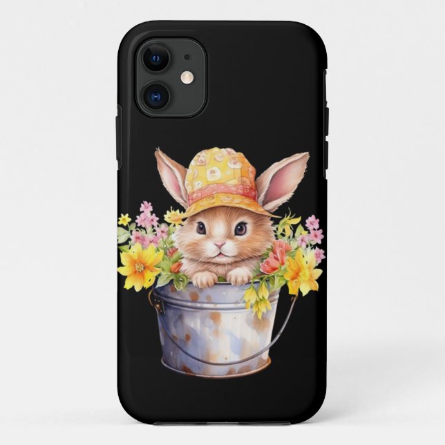 Rabbit Graphic For Girls Floral Spring Time  Case-Mate iPhone Case (Back)