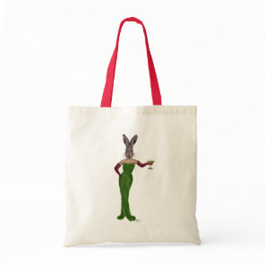 Rabbit Green Dress Tote Bag
