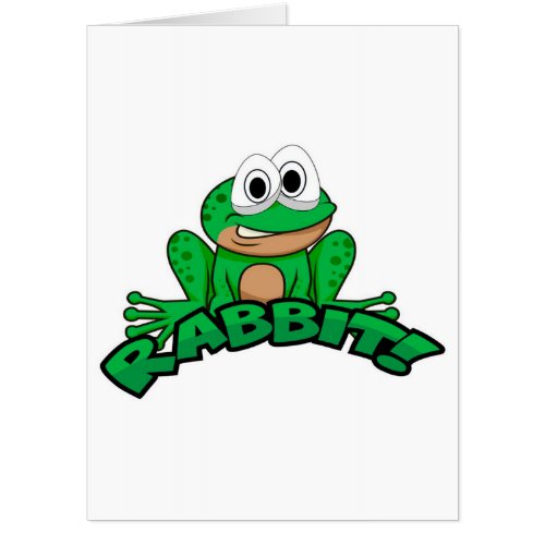 Rabbit Green Frog Wild Animals Lover Card