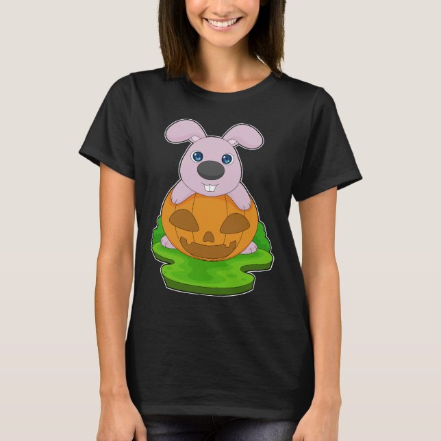 Rabbit Halloween Pumpkin T-Shirt (Front)