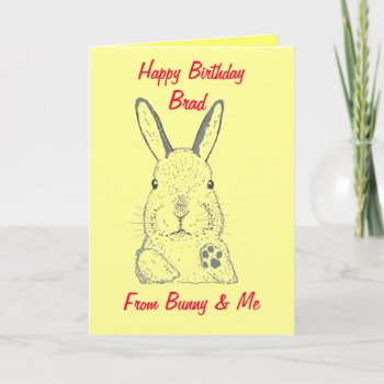 Rabbit Happy Birthday Card by artistjandavies at Zazzle
