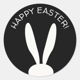 Rabbit Happy Easter Eggs Hunt Spring Party Modern Classic Round Sticker