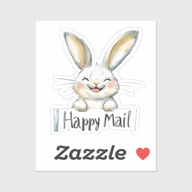 Rabbit, Happy Mail,  Sticker (Sheet)