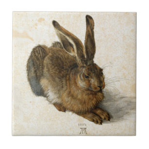 Rabbit, Hare by Durer Vintage Nature Art from 1502 Ceramic Tile