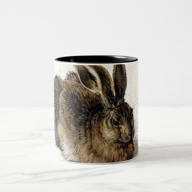 Rabbit Hare in the Snow - Durand Two-Tone Coffee Mug (Center)