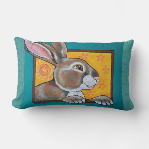 Rabbit Hare Jackrabbit Pillow Southwest Turquoise