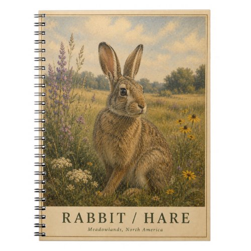 Rabbit Hare Meadowlands VINTAGE Notebook