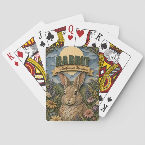Rabbit Hare Wildflower Meadow POPCUT Poker Cards