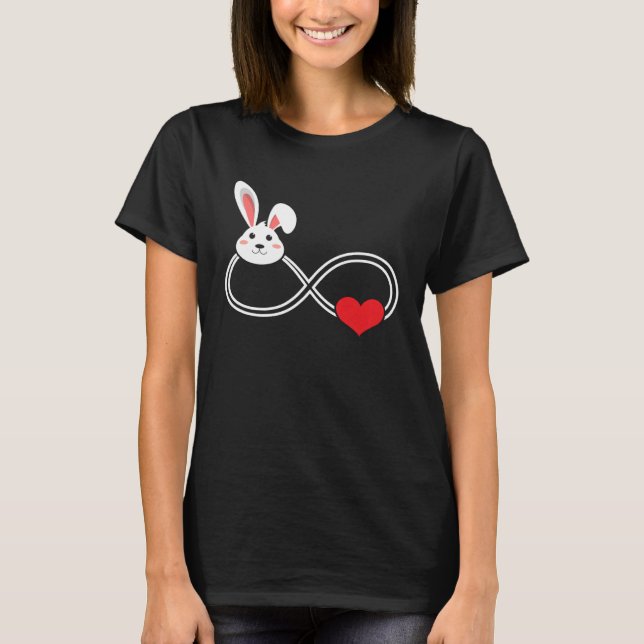 Rabbit Heart Animal Love Infinity T-Shirt (Front)