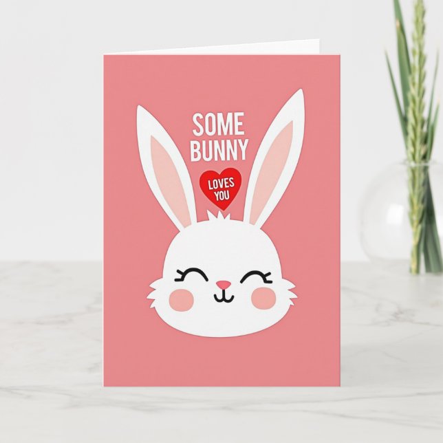 Rabbit Heart Loves You Card (Front)