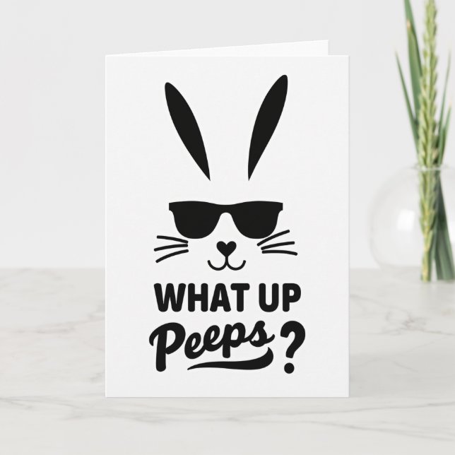 Rabbit Heart Nose Cool Dude Card (Front)