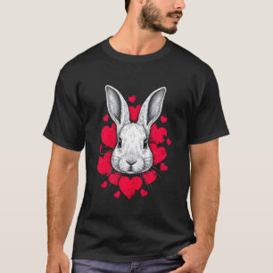 Rabbit Hearts Cute Bunny Lover Family Kids Women M T-Shirt
