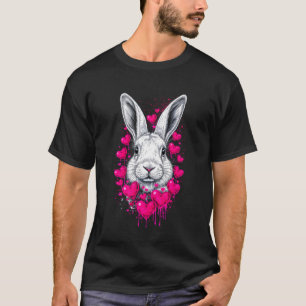 Rabbit Hearts Cute Bunny Lover Family Kids Women M T-Shirt