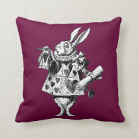 Rabbit Herald Victorian Alice in Wonderland Pillow