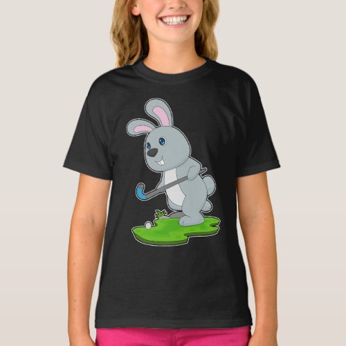 Rabbit Hockey Hockey stick T_Shirt