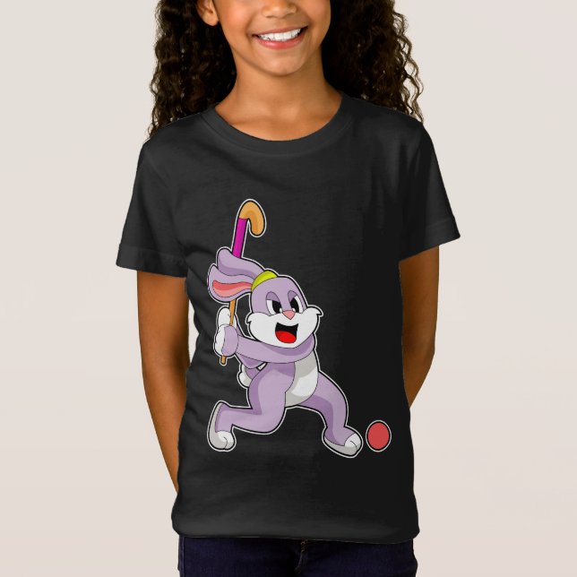 Rabbit Hockey Hockey stick T-Shirt (Front)