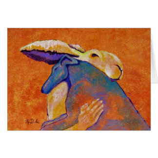 Rabbit Holding Dog Cards