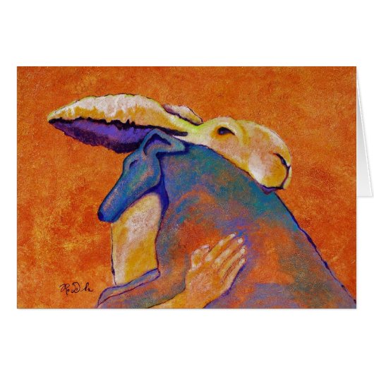 Rabbit Holding Dog Cards (Front Horizontal)