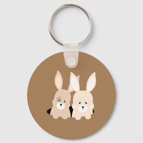 Rabbit hole clipart illustration keychain