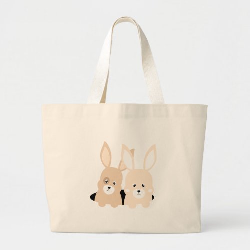 Rabbit hole clipart illustration large tote bag