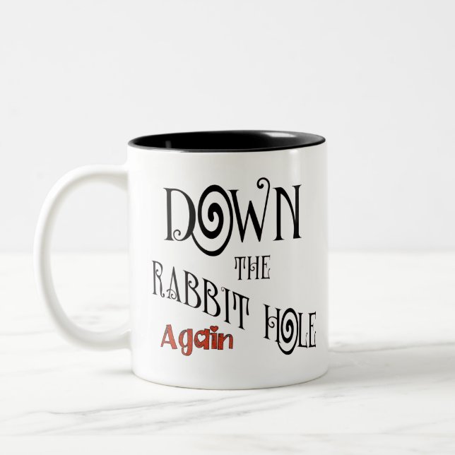 rabbit hole Two-Tone coffee mug (Left)