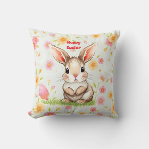 Rabbit Holiday Easter Modern Collection Throw Pillow
