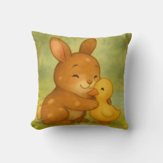 Rabbit Hug Cojin Throw Pillow