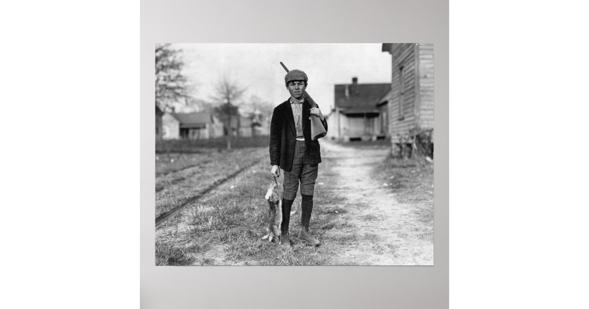 Old Rabbit Hunting Posters Rabbit Hunting, 1908. Vintage Photo Poster | Zazzle
