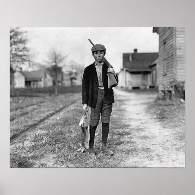 Old Rabbit Hunting Posters Rabbit Hunting, 1908. Vintage Photo Poster | Zazzle