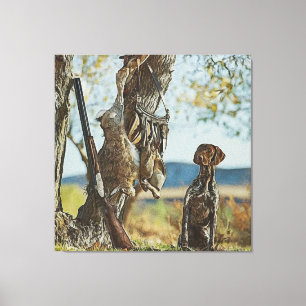 Rabbit hunting with GSP Canvas Print