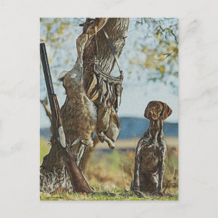 Rabbit hunting with GSP    Holiday Postcard