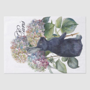 Rabbit Hydrangea Flower Paris Easter Decoupage     Tissue Paper