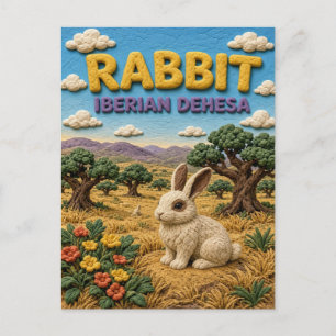 Rabbit Iberian Dehesa Modern KlayKoo Postcard