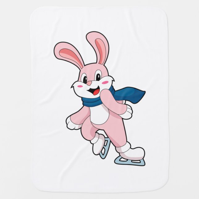 Rabbit Ice skating Ice skates Baby Blanket (Front)