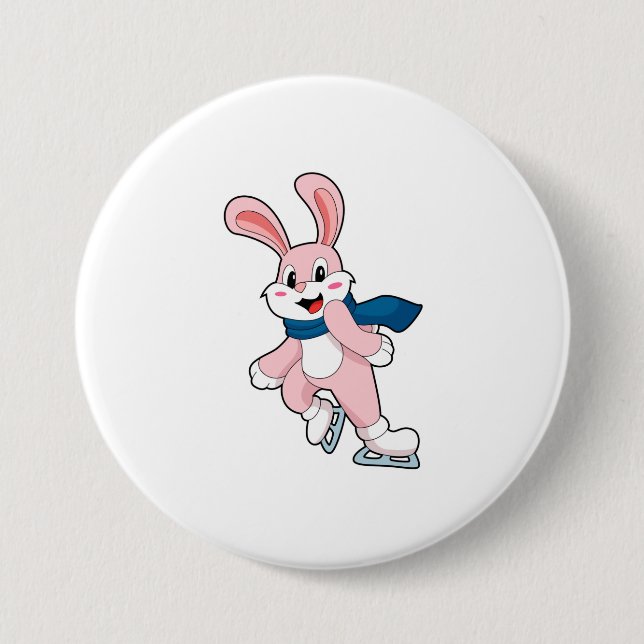 Rabbit Ice skating Ice skates Button (Front)