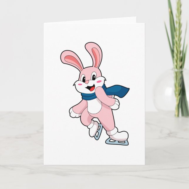 Rabbit Ice skating Ice skates Card (Front)