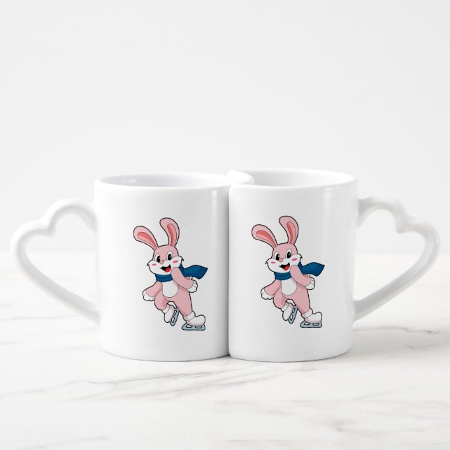 Rabbit Ice skating Ice skates Coffee Mug Set (Front Nesting)